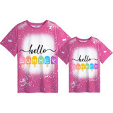 Mommy and Me Matching Clothing Top Hello Summer Ice Cream Mama And Mini Tie Dyed Family T-shirts