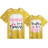 Mommy and Me Matching Clothing Top Daughter Of The Queen Mommy Of A Princess Tie Dyed Family T-shirts