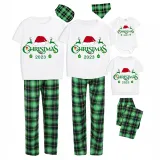 2023 Christmas Matching Family Pajamas Exclusive Design Christmas Couple Reindeer green Short Pajamas Set