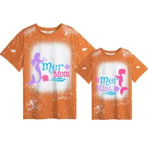 Mommy and Me Matching Clothing Top Mermama Mermini Tie Dyed Family T-shirts