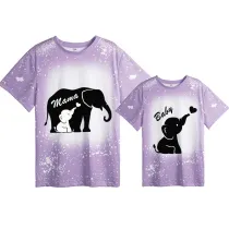 Mommy and Me Matching Clothing Top Elephant Mama And Mini Tie Dyed Family T-shirts