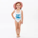 Mommy and Me Bathing Suits Baby Mom Shark Boo Boo Boo Flower Shoulder Backless Swimsuits