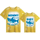 Mommy and Me Matching Clothing Top Baby Mom Shark Boo Boo Boo Tie Dyed Family T-shirts