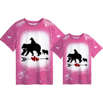 Mommy and Me Matching Clothing Top Polar Bear Mama Mini Tie Dyed Family T-shirts