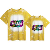 Mommy and Me Matching Clothing Top Colorful Leopard Tie Dyed Family T-shirts