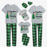 2023 Christmas Matching Family Pajamas Exclusive Family Together Flying Reindeer Green Short Pajamas Set