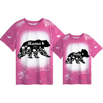 Mommy and Me Matching Clothing Top Bear Mama Mini Tie Dyed Family T-shirts
