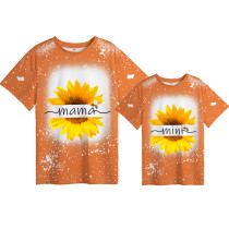 Mommy and Me Matching Clothing Top Mama Mini Sunflower Tie Dyed Family T-shirts