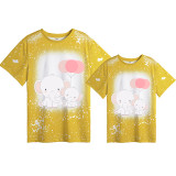 Mommy and Me Matching Clothing Top Elephants With Balloons Mama And Mini Tie Dyed Family T-shirts