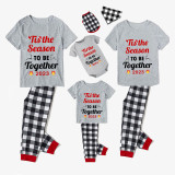 2023 Christmas Matching Family Pajamas Exclusive Design Merry Christmas Season Together Gray Short Pajamas Set