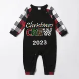 2023 Christmas Matching Family Pajamas Exclusive Design Printed Christmas Crew Green Stripes Pajamas Set