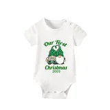 2023 Christmas Matching Family Pajamas Our First Christmas Gnomes Green Pants Pajamas Set