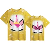Mommy and Me Matching Clothing Top Unicorn Head Mama Mini Tie Dyed Family T-shirts