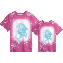 Mommy and Me Matching Clothing Top Mommy Baby Dolphin Tie Dyed Family T-shirts
