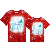 Mommy and Me Matching Clothing Top Mommy Baby Shark Tie Dyed Family T-shirts