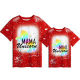 Mommy and Me Matching Clothing Top Unicorn Slogan Tie Dyed Family T-shirts