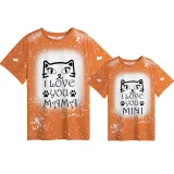 Mommy and Me Matching Clothing Top Cat I love You Mama And Mini Tie Dyed Family T-shirts