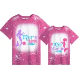 Mommy and Me Matching Clothing Top Mermama Mermini Tie Dyed Family T-shirts