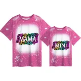 Mommy and Me Matching Clothing Top Colorful Leopard Tie Dyed Family T-shirts