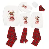 2023 Christmas Matching Family Pajamas Exclusive Design Printed Christmas Crew White Pajamas Set