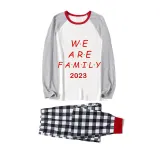 2023 Christmas Matching Family Pajamas Exclusive We Are Family Black White Plaids Pajamas Set