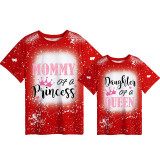 Mommy and Me Matching Clothing Top Daughter Of The Queen Mommy Of A Princess Tie Dyed Family T-shirts