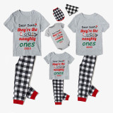 2023 Christmas Matching Family Pajamas Dear Santa They're The Naughty Ones Gray Short Pajamas Set
