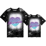 Mommy and Me Matching Clothing Top Mermaid Heart Mama And Mini Tie Dyed Family T-shirts