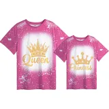 Mommy and Me Matching Clothing Top Princess Queen Tie Dyed Family T-shirts