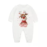2023 Christmas Matching Family Pajamas Exclusive Design Printed Christmas Crew White Pajamas Set