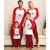2023 Christmas Matching Family Pajamas Exclusive Merry Christmas Beatiful Tree Red Pajamas Set