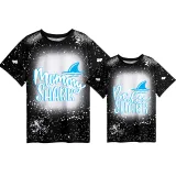 Mommy and Me Matching Clothing Top Mommy Baby Shark Tie Dyed Family T-shirts