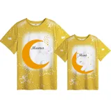 Mommy and Me Matching Clothing Top Elephant Moon Mama And Mini Tie Dyed Family T-shirts