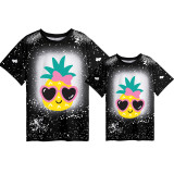 Mommy and Me Matching Clothing Top Pineapple With Glasses Mama And Mini Tie Dyed Family T-shirts