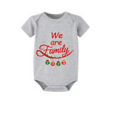 2023 Christmas Matching Family Pajamas Exclusive Design We Are Family Pendant Gray Short Plaids Pants Pajamas Set