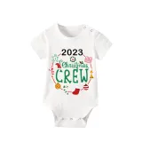 2023 Christmas Matching Family Pajamas Exclusive Design Christmas Crew Wreath Green Short Pajamas Set