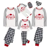 2023 Christmas Matching Family Pajamas Exclusive Design Christmas Couple Reindeer Black White Plaids Pajamas Set