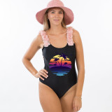 Mommy and Me Bathing Suits Be Flamazing Flamingo Mama And Mini Flower Shoulder Backless Swimsuits