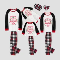 2023 Proud Member OF Naughty List White Christmas Multicolor Pants Set Matching Family Pajamas Set