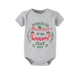 2023 Proud Member OF Naughty List White Christmas Green Short Set Matching Family Pajamas Set
