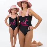 Mommy and Me Bathing Suits Mermama Mermini Flower Shoulder Backless Swimsuits