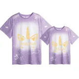 Mommy and Me Matching Clothing Top Golden Unicorn Mama And Mini Tie Dyed Family T-shirts