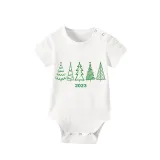 2023 Christmas Matching Family Pajamas Exclusive Christmas Tree Short Green Pants Pajamas Set