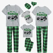 2023 Christmas Matching Family Pajamas Christmas Exclusive Design We are Family Polar Bear Green Short Pajamas Set