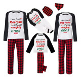 2023 Christmas Matching Family Pajamas Dear Santa They're The Naughty Ones Red Pajamas Set