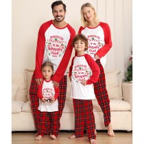 2023 Proud Member OF Naughty List White Christmas Red Plaids Pants Set Matching Family Pajamas Set