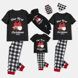 2023 Christmas Matching Family Pajamas Our First Christmas Gnomes Black Short Pajamas Set