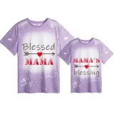 Mommy and Me Matching Clothing Top Blessed Mama Mama's Blessing Tie Dyed Family T-shirts