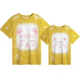Mommy and Me Matching Clothing Top Cat Smile Tie Dyed Family T-shirts