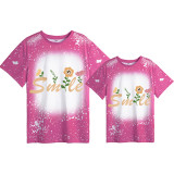 Mommy and Me Matching Clothing Top Smile Slogan Mama And Mini Tie Dyed Family T-shirts